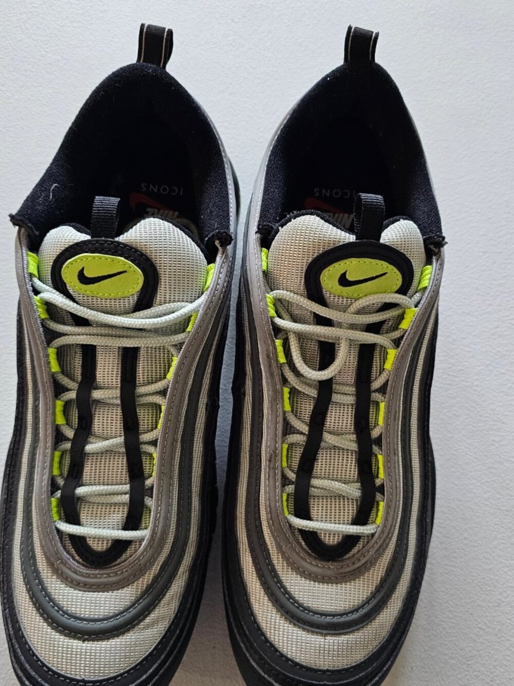 Size 11.5 | Nike Air Max 97 Men's Pure Platinum/Volt-Black-White | DX4235-001